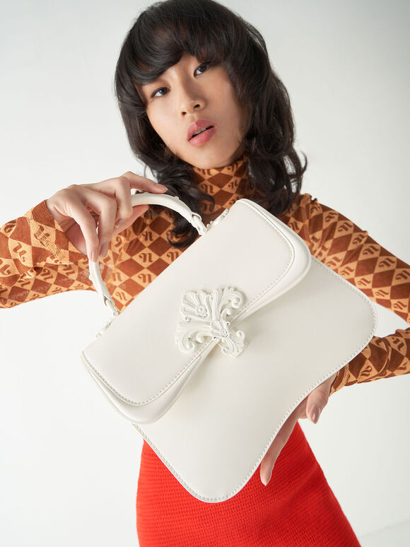 Meriah Studded Top Handle Bag, Cream, hi-res