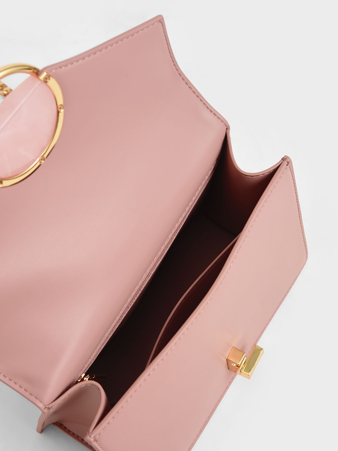 Stone-Embellished Shoulder Bag, Pink, hi-res
