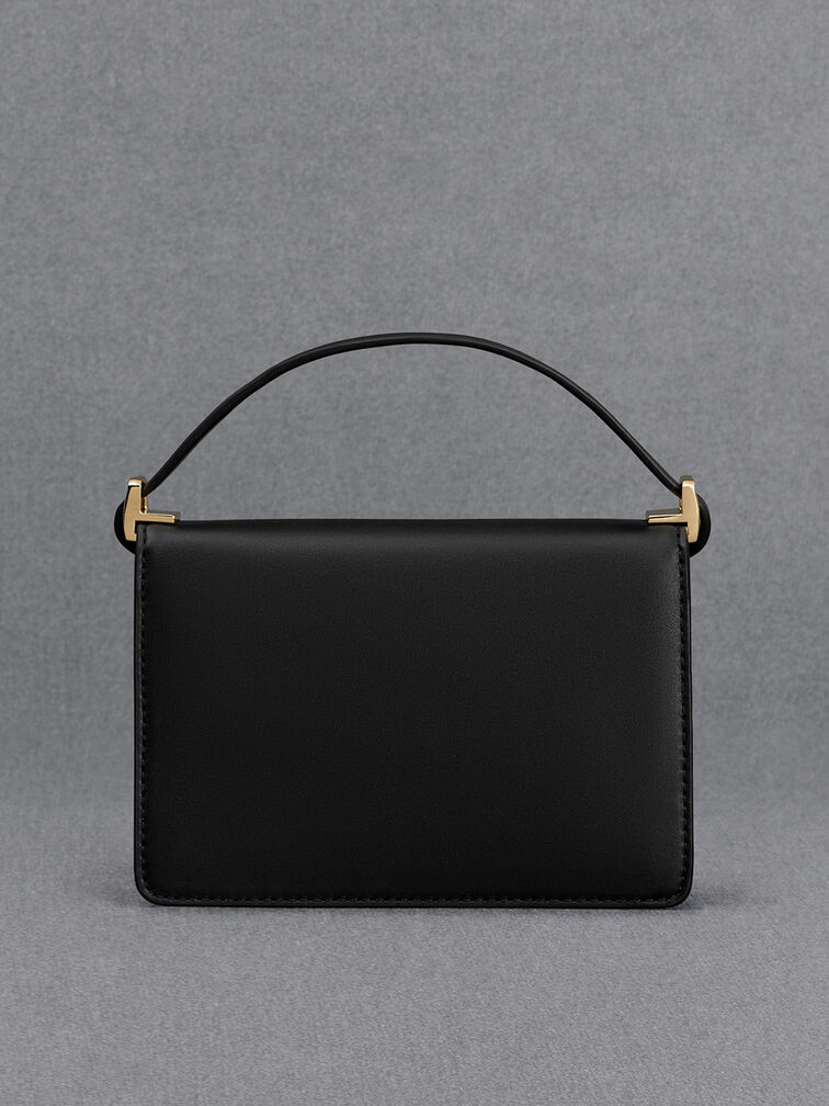 Mini Cerys Leather & Canvas Monogram Shoulder Bag, Black, hi-res
