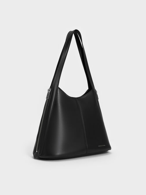 Bolso tote Saskia desestructurado, Noir, hi-res