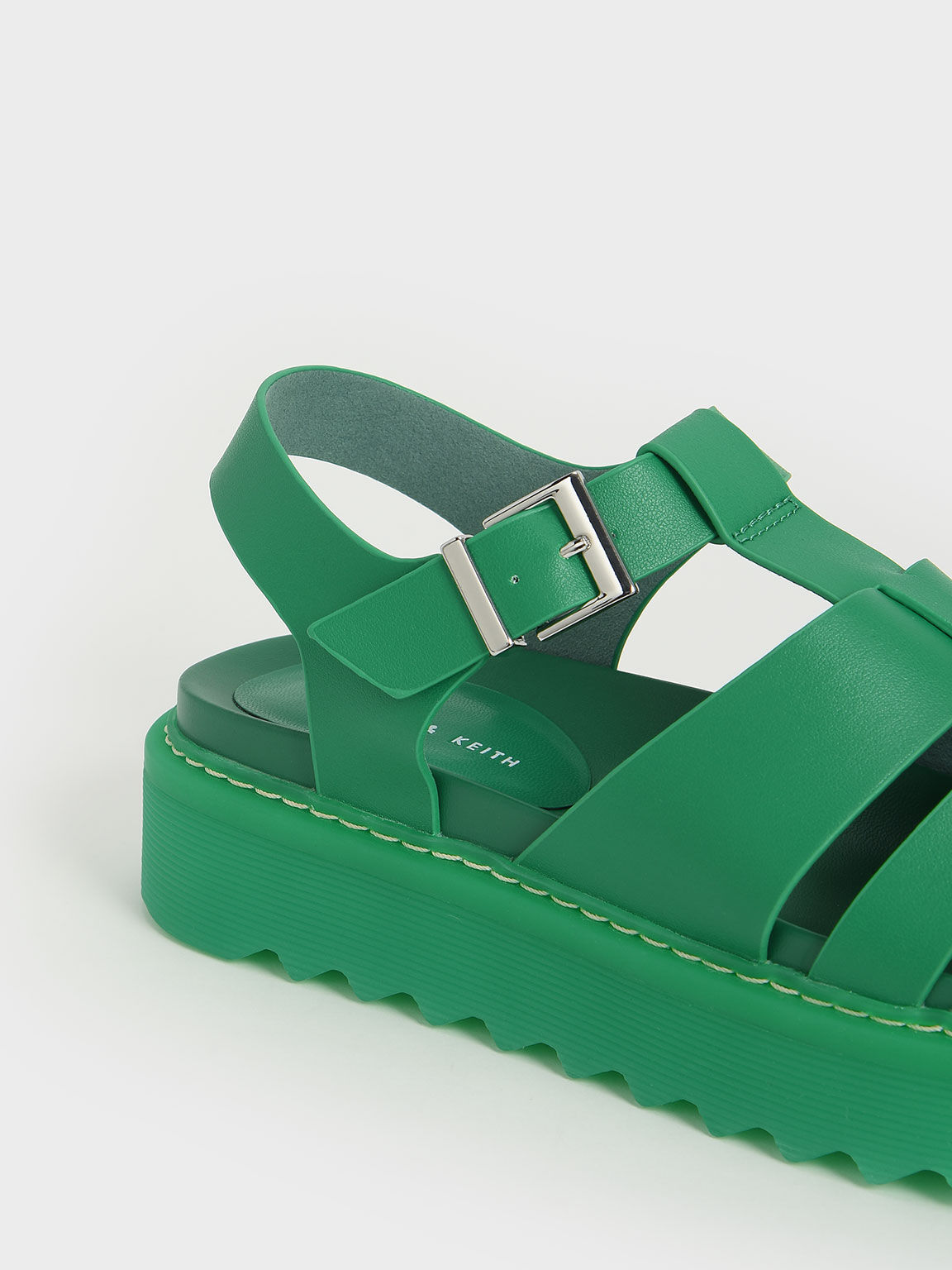Cut-Out Sports Sandals, Green, hi-res