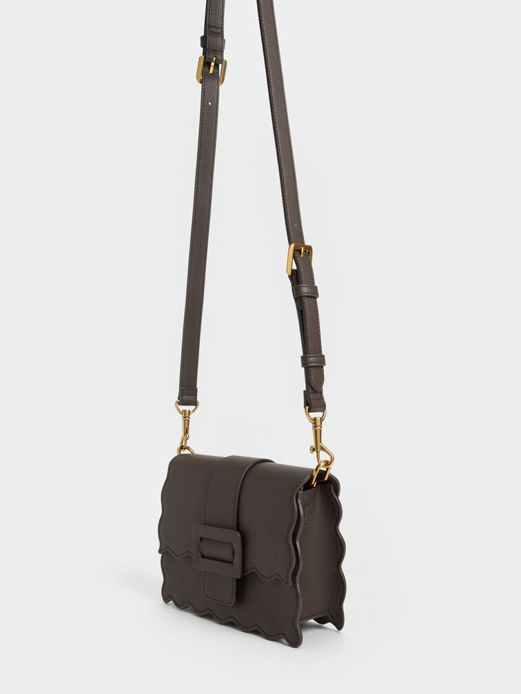 Waverly Scallop-Trim Bag, Dark Moss, hi-res