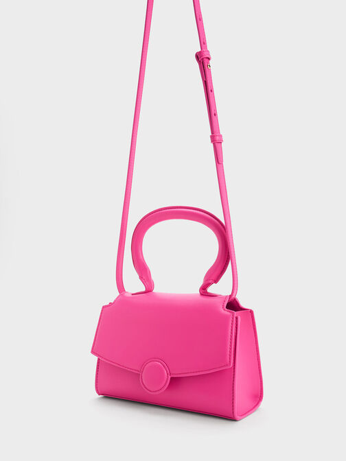 Clover Curved Handle Bag, Fuchsia, hi-res