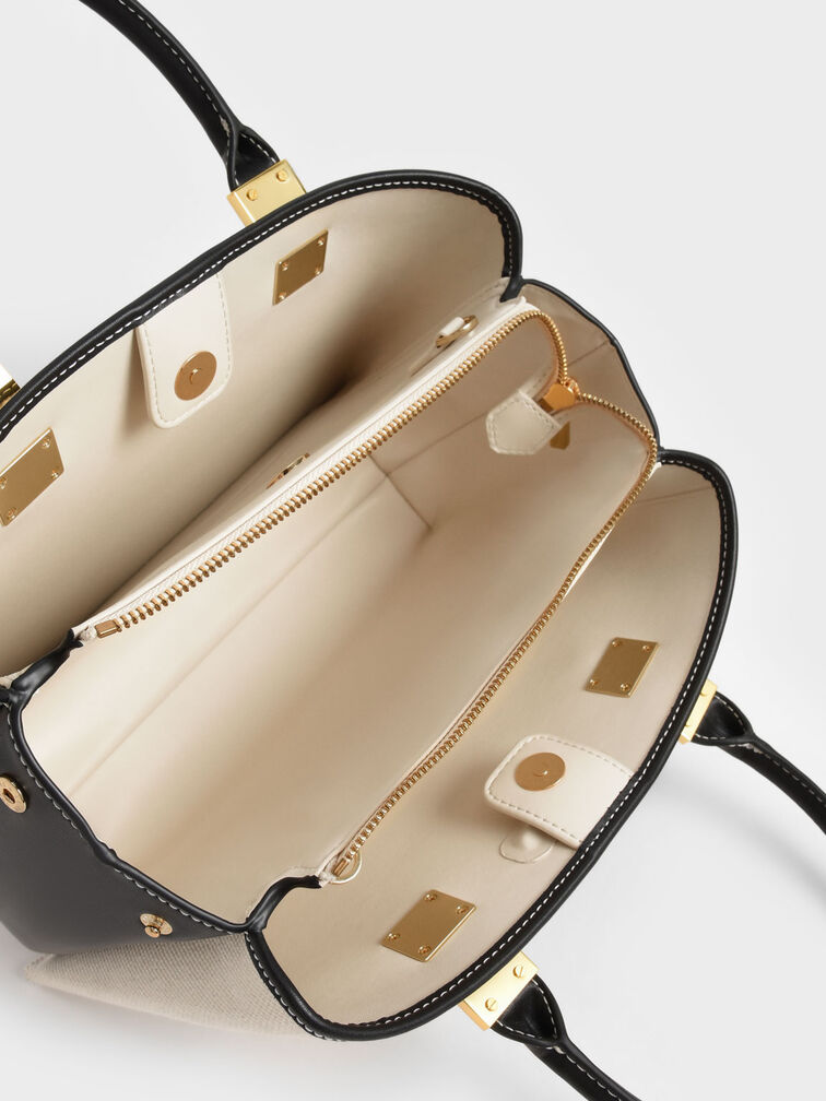 Large Double Handle Canvas Handbag, Multi, hi-res