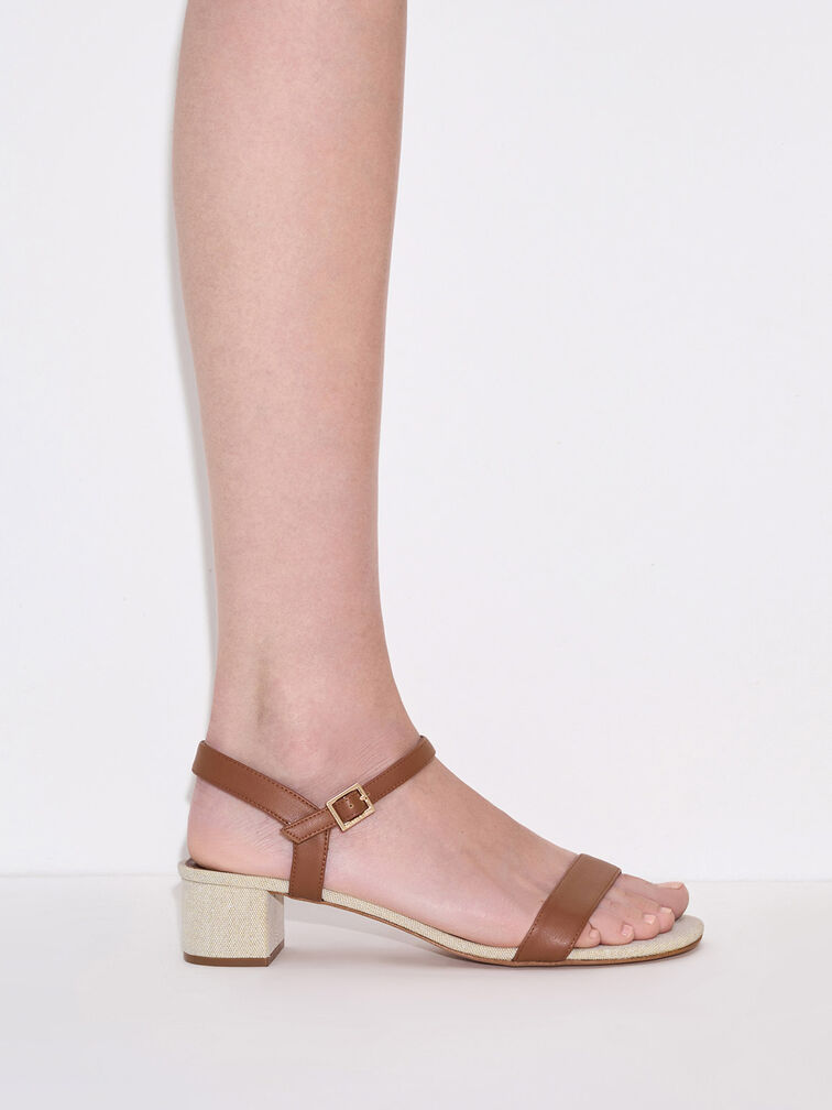 Block Heel Ankle-Strap Sandals, Multi, hi-res