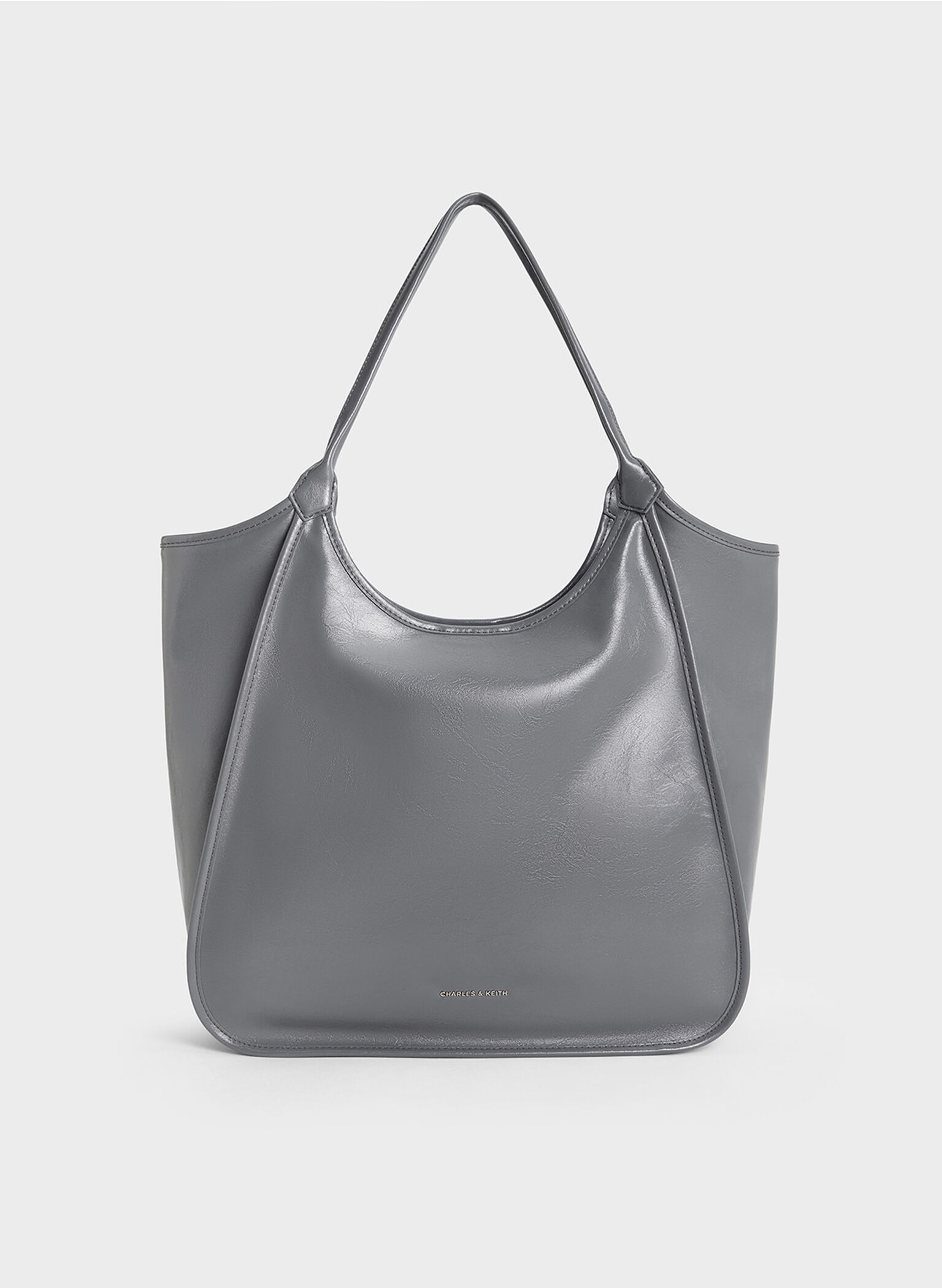 Bolso tote holgado Sianna efecto arrugado, Gris, hi-res