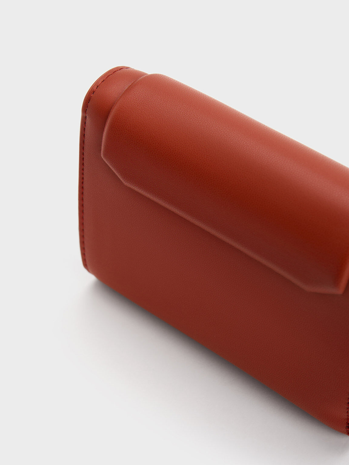 Kalinda 磁釦三摺短夾, 磚紅色, hi-res