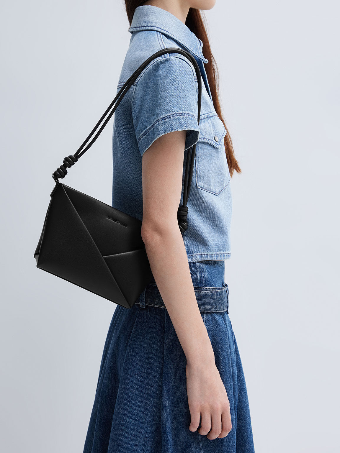 Noir Midori Geometric Crossbody Bag - CHARLES & KEITH US