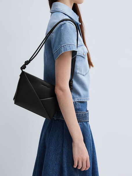 Midori Geometric Crossbody Bag, Noir, hi-res