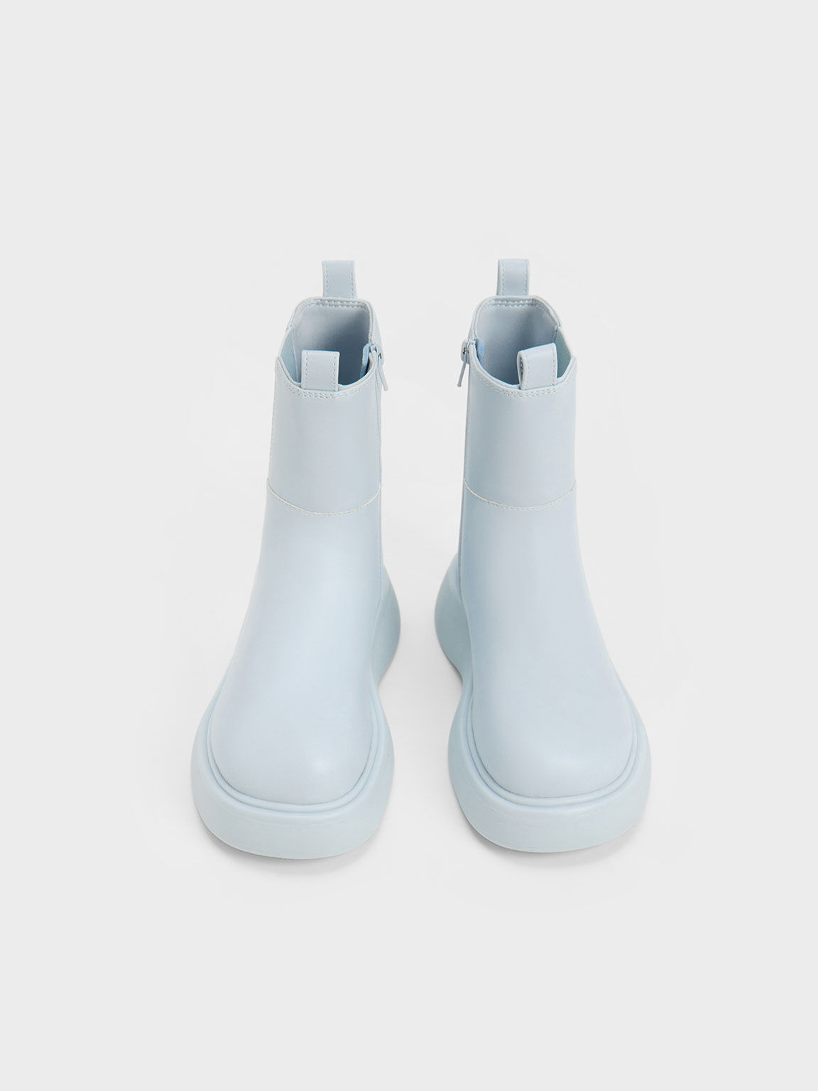 Girls- Double Pull Tab Chelsea Boots, Light Blue, hi-res