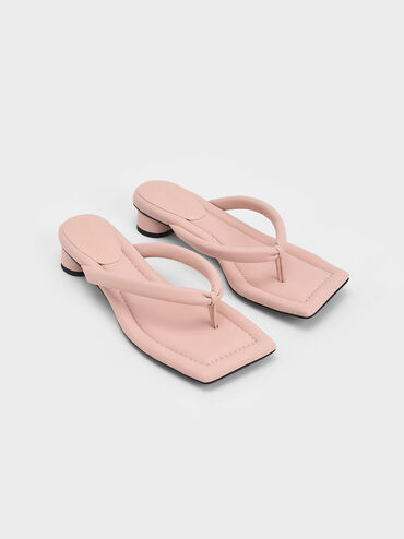 鋪棉夾腳拖鞋, 淺粉色, hi-res