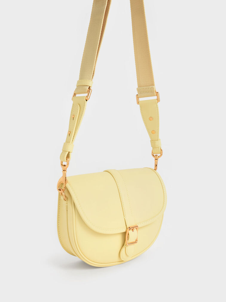 Flora Belted Saddle Bag - Yellow