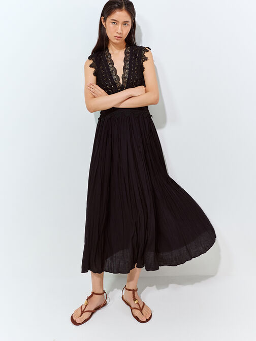 Adema Leather Strappy Thong Sandals, Brown, hi-res