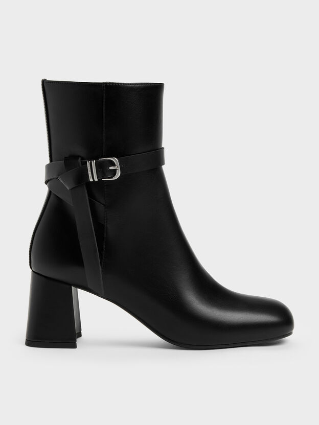 Eliza Block-Heel Ankle Boots, Black, hi-res