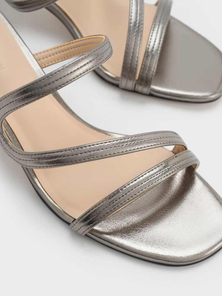 Mules con tiras onduladas metalizadas de Arden, Estaño, hi-res
