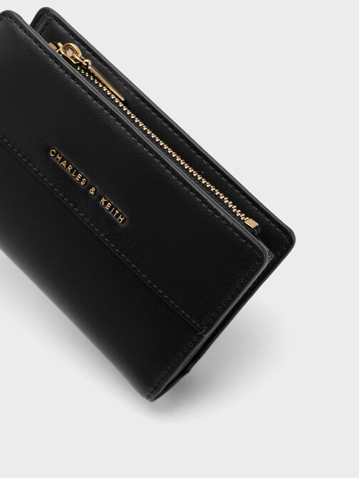 Top-Zip Short Wallet, Black, hi-res