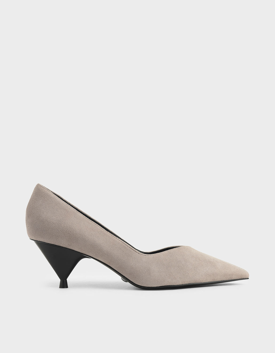 suede grey heels