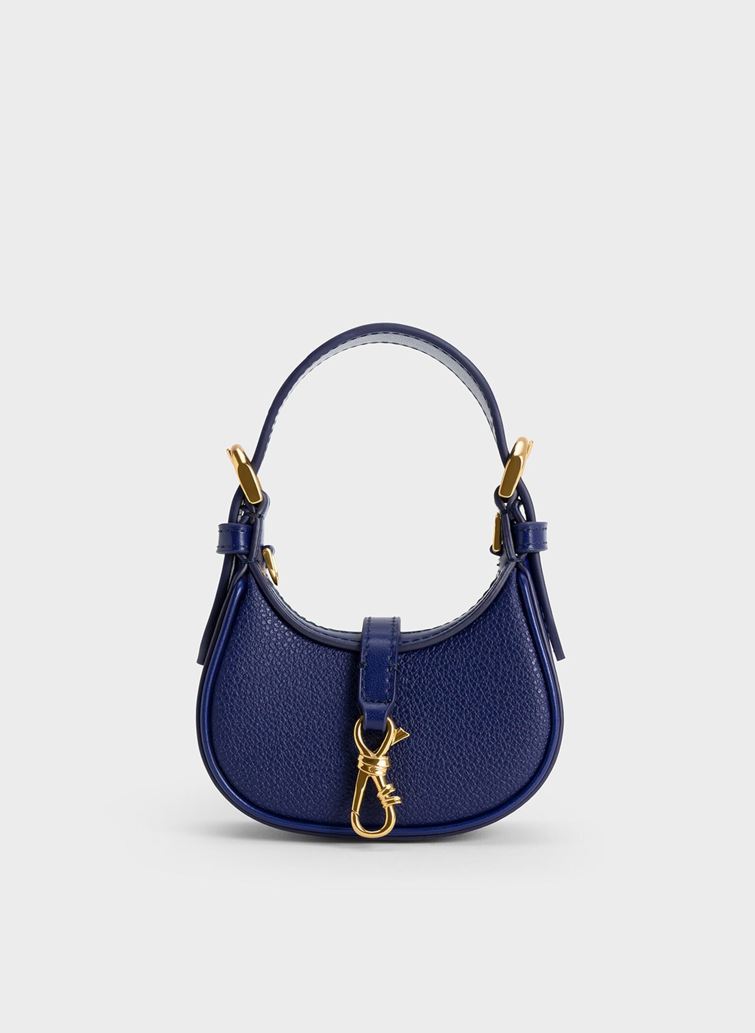 Navy Thessaly Metallic Accent Micro Bag - CHARLES & KEITH US