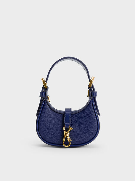 Thessaly Metallic Accent Micro Bag, Navy, hi-res