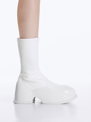 Botas Pixie de charol, Blanco, hi-res