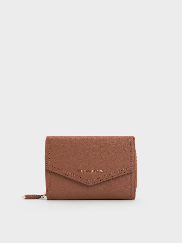 Stitch Trim Envelope Wallet, Chocolate, hi-res