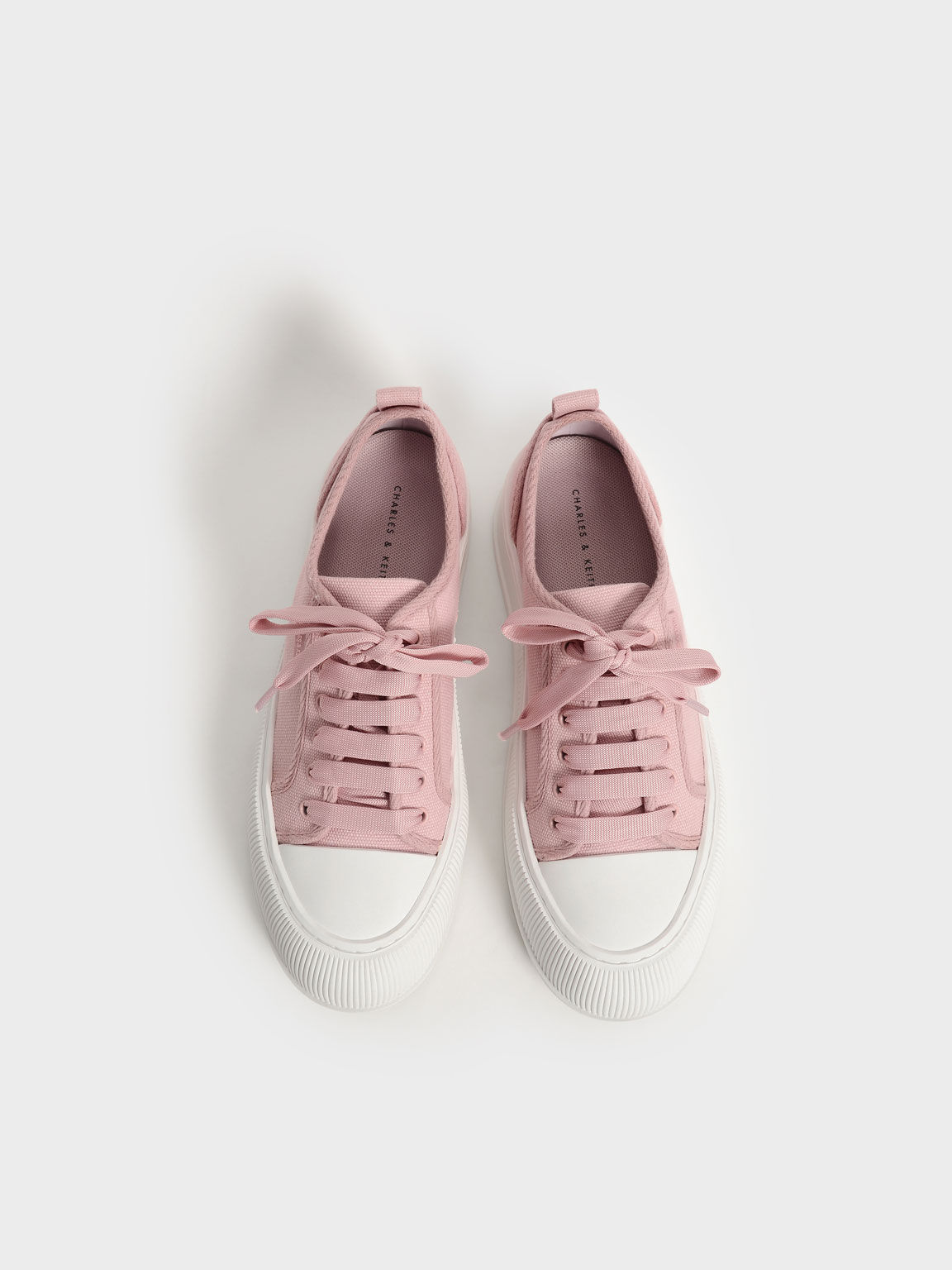 有機棉厚底休閒鞋, 粉紅色, hi-res