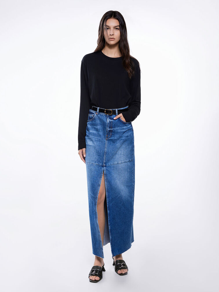 Mules Gabine de cuero con tacón de bloque, Negro, hi-res