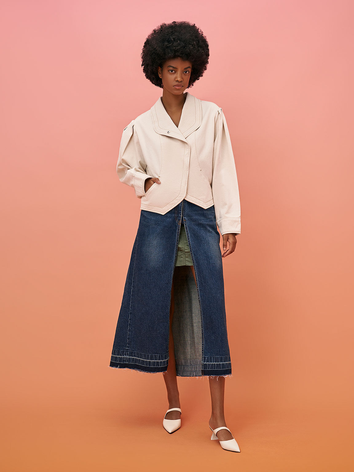 Asymmetric Sculptural Heel Pumps, Chalk, hi-res