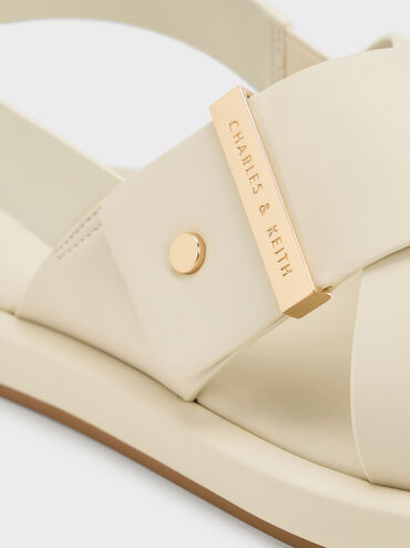Sand&aacute;lias tipo slingback com al&ccedil;a cruzada Audra, Giz, hi-res
