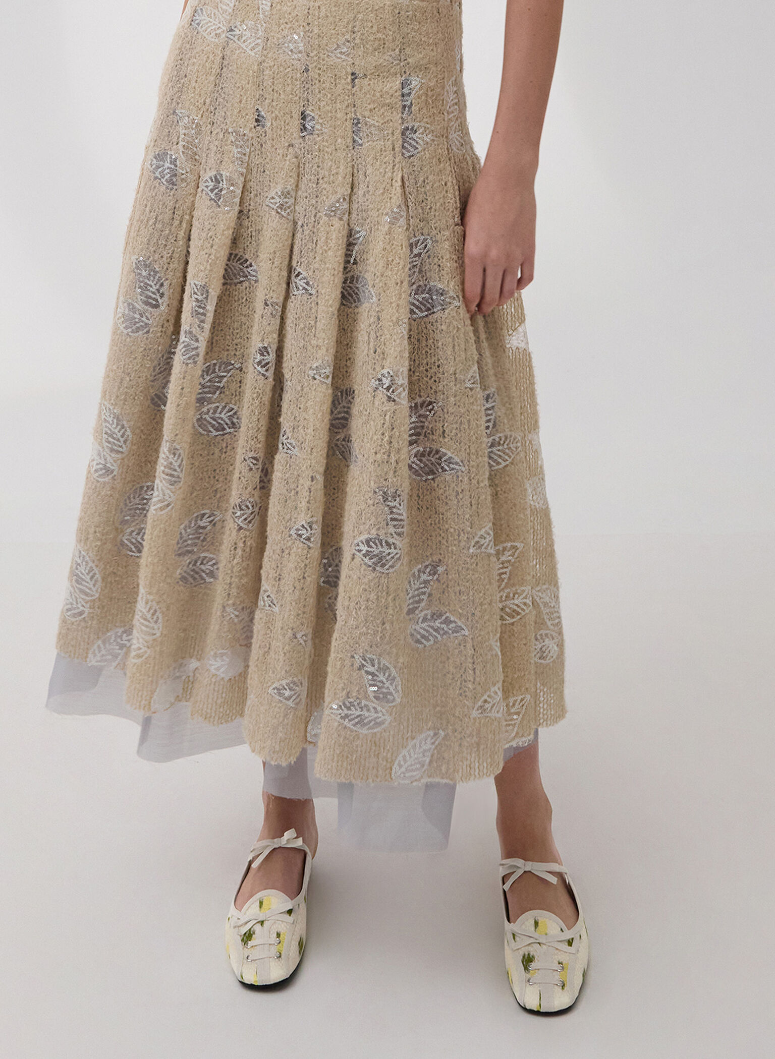 Bailarinas con lazo de encaje y estampado floral, Multicolor, hi-res