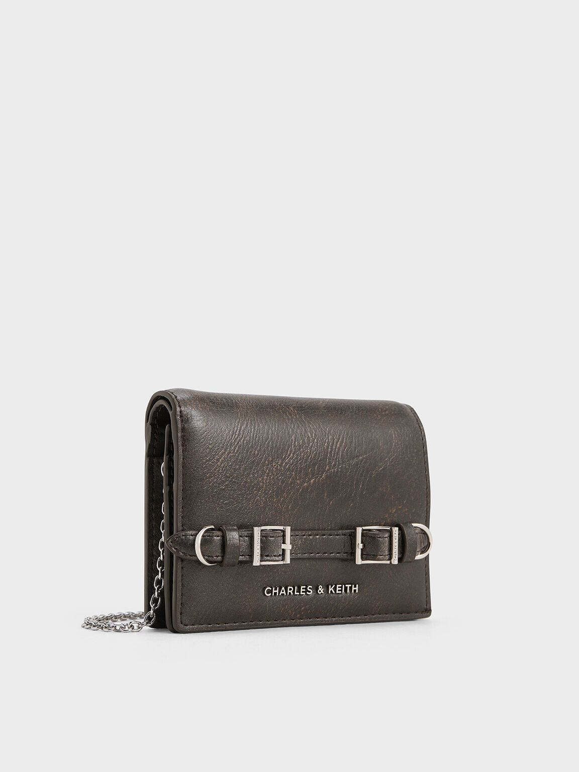 Dark Brown Sloane Chain Handle Wallet CHARLES KEITH US