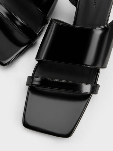 Slant-Heel Slingback Sandals, Black Box, hi-res