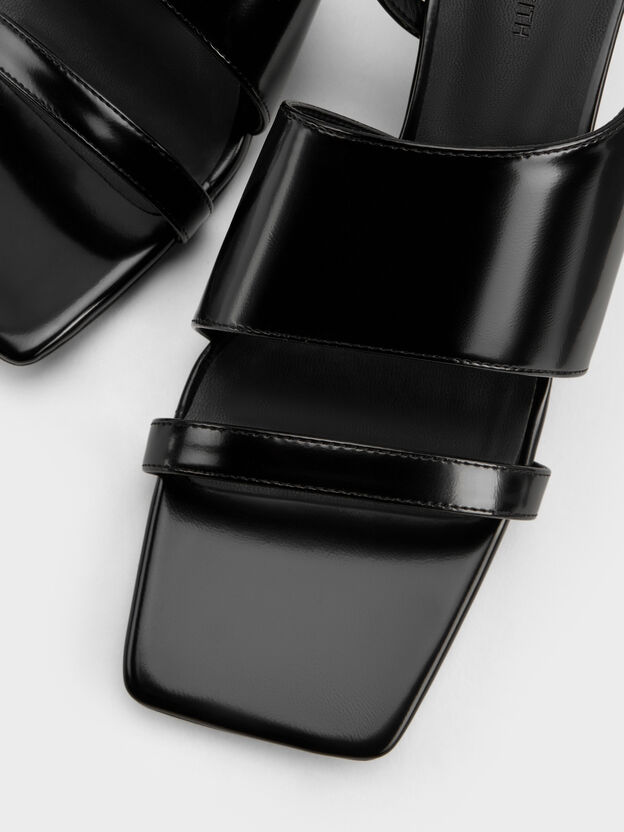 Slant-Heel Slingback Sandals, Black Box, hi-res