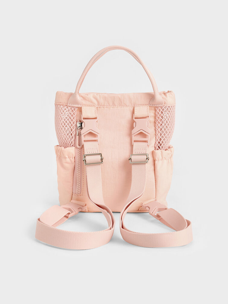 Bolso bombonera Terra de malla y nylon, Rosa pálido, hi-res