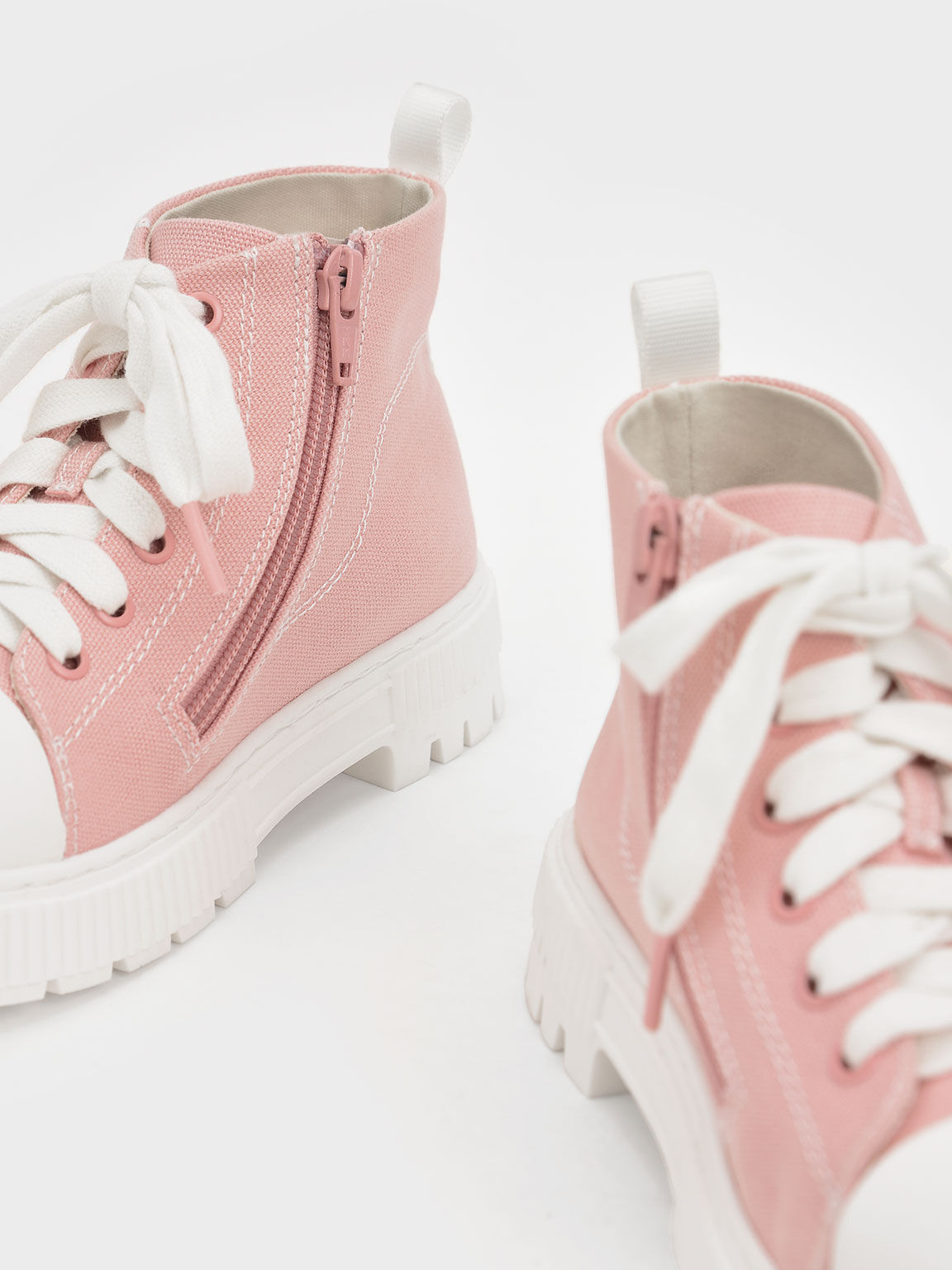 環保材質：兒童厚底短靴, 粉紅色, hi-res