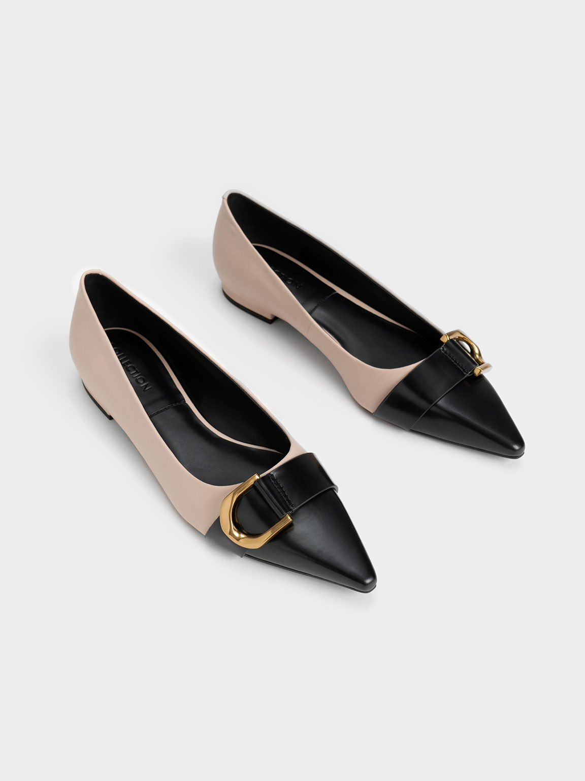 Gabine Leather Toe-Cap Ballerinas, Beige, hi-res