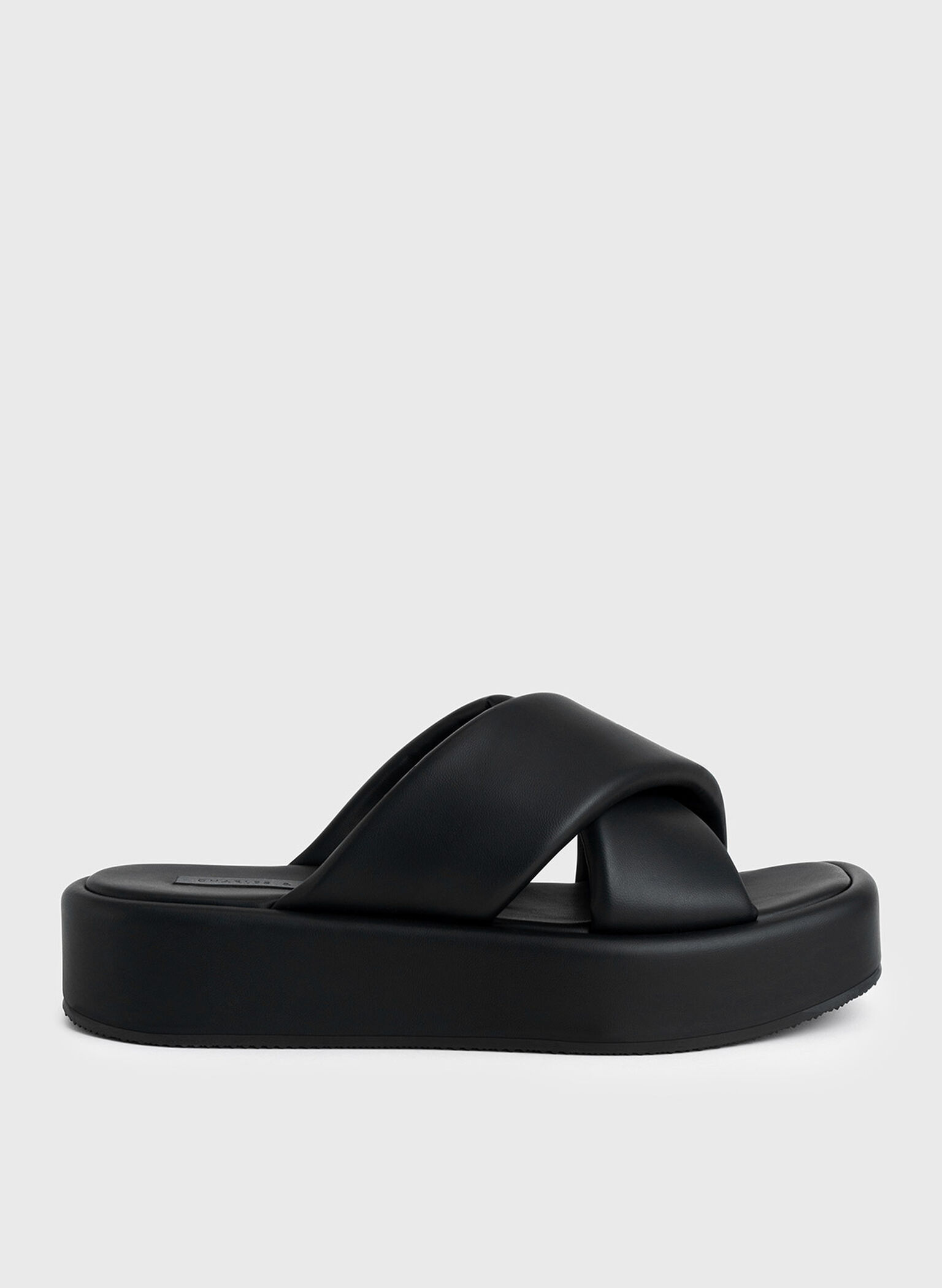 Padded Crossover Flatforms, Black, hi-res