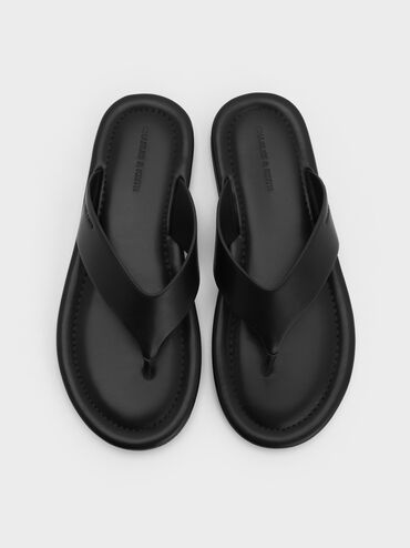 Trinah Thong Sandals, Black, hi-res