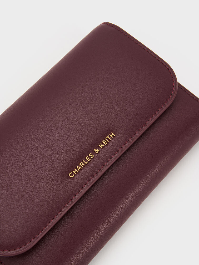 Octavia Front Flap Long Wallet, Wineberry Red, hi-res