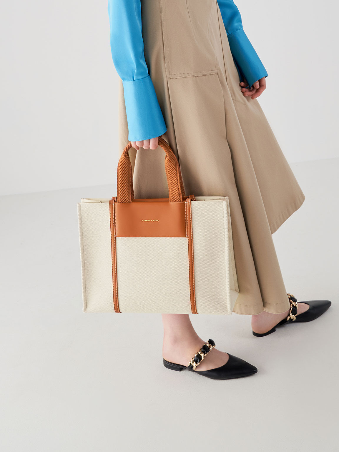 Shalia Canvas Tote Bag, Cognac, hi-res
