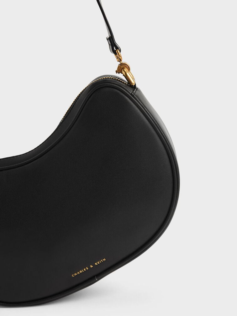 Black Sonnet Curved Shoulder Bag - CHARLES & KEITH International