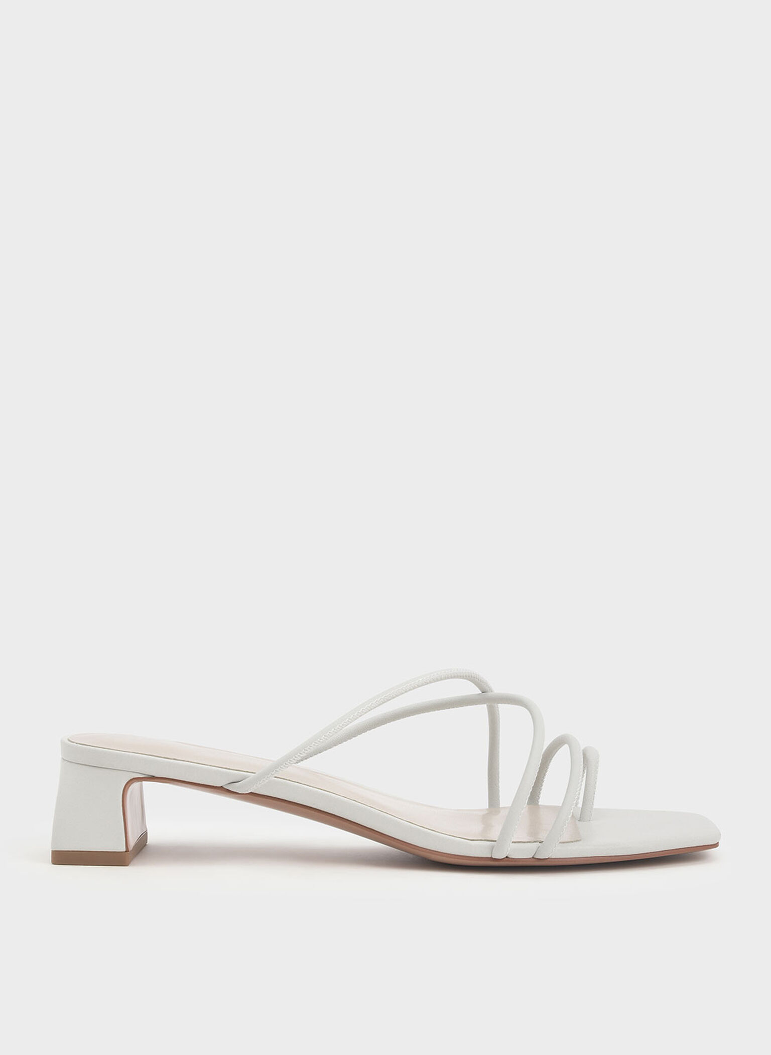 Charles & Keith - Women's Strappy Toe Ring Sandals, White, US 8
