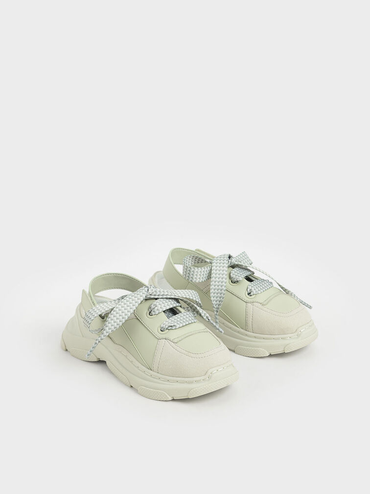 Girls' Slingback Sneakers, Mint Green, hi-res