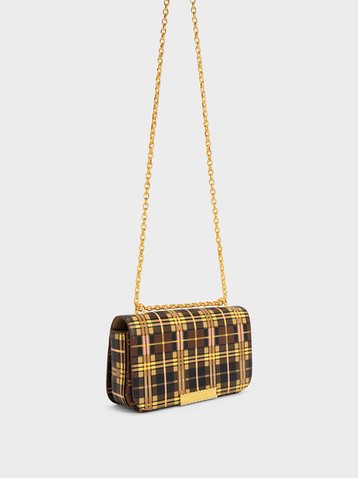 Printed Leather Chain Strap Bag, Multi, hi-res