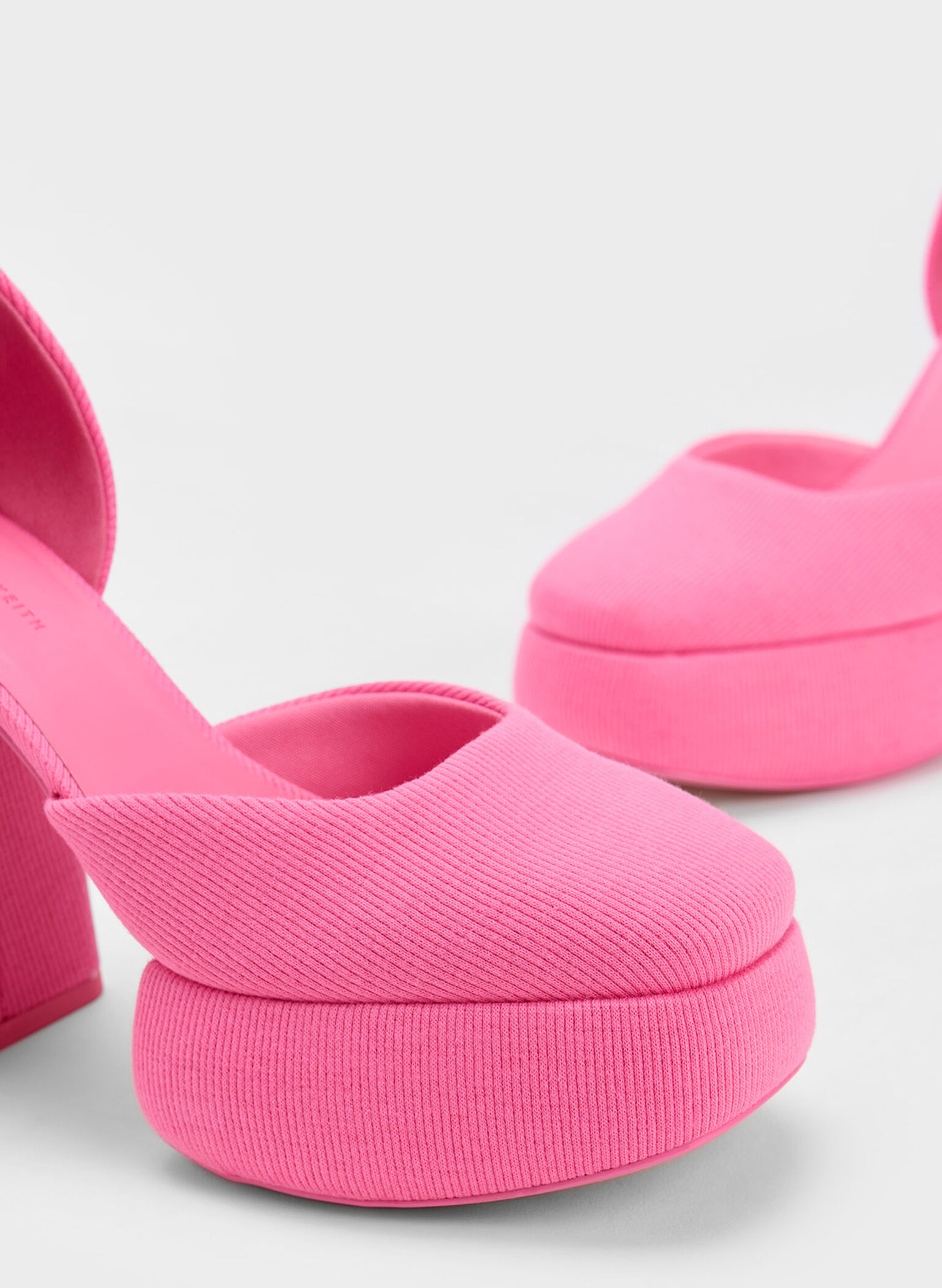 Sinead Woven Buckled D'Orsay Platform Pumps, Pink, hi-res