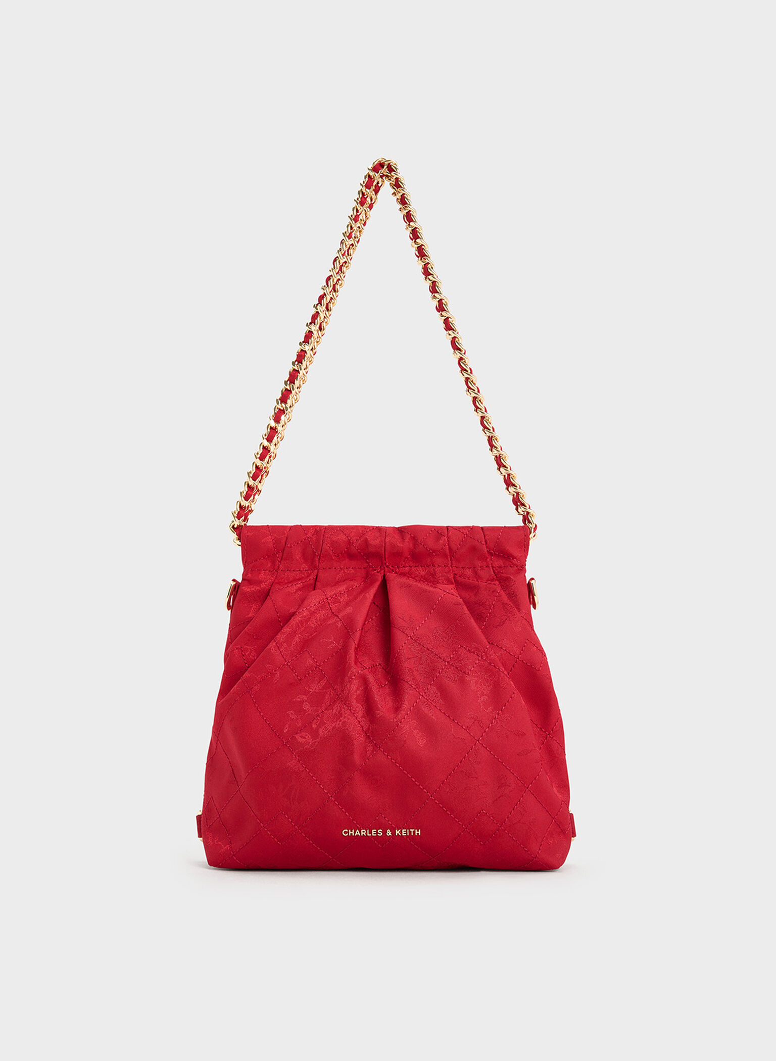 Duo Jacquard Chain-Handle Two-Way Backpack, Crimson Red, hi-res