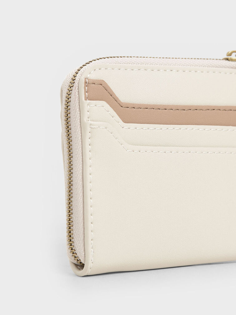 Two-Tone Zip Around Card Holder, Multi, hi-res