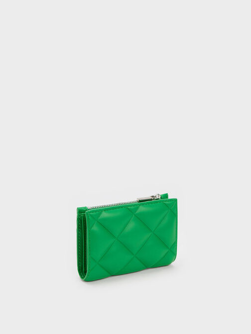 Gemma Quilted Card Holder, Green, hi-res