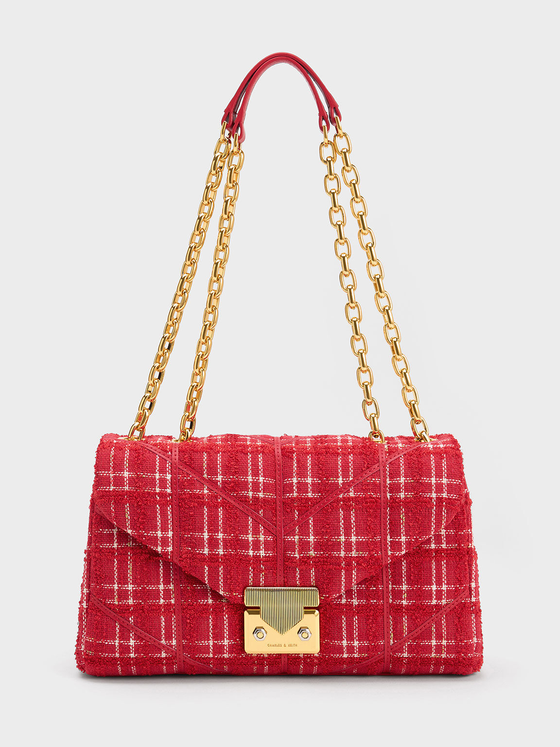 Eudora Tweed Trapeze Bag - Red