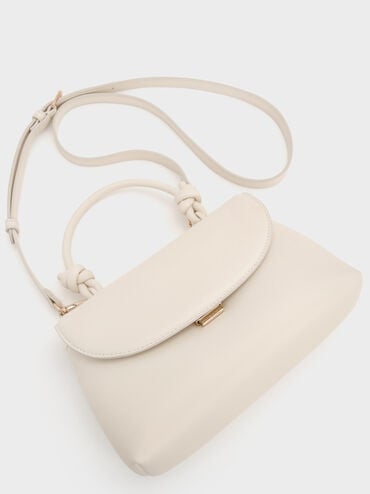 Sac à dos modulable à poignée nouée Sammie, Crème, hi-res